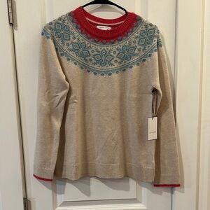 Tabitha Beige and Red Sweater